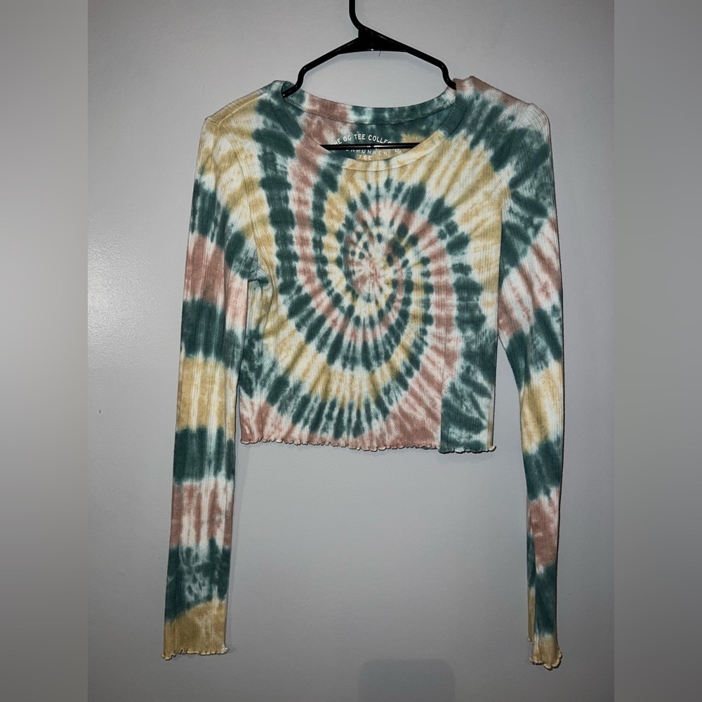 American Eagle Tie Dye Cropped Long Sleeve
